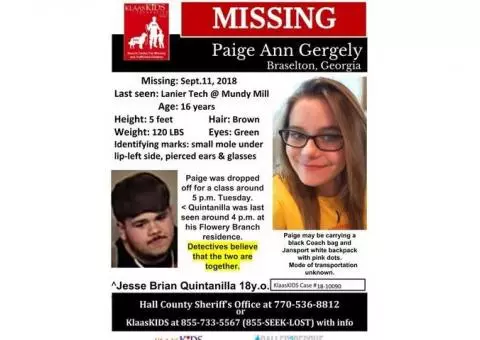 Missing 16 year Old Girl